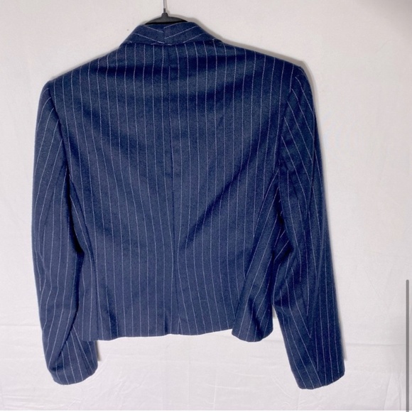 Vintage Crème Caramel Navy Blue Pinstriped Suit Skirt Set S - Picture 8 of 13